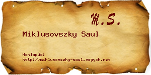 Miklusovszky Saul névjegykártya